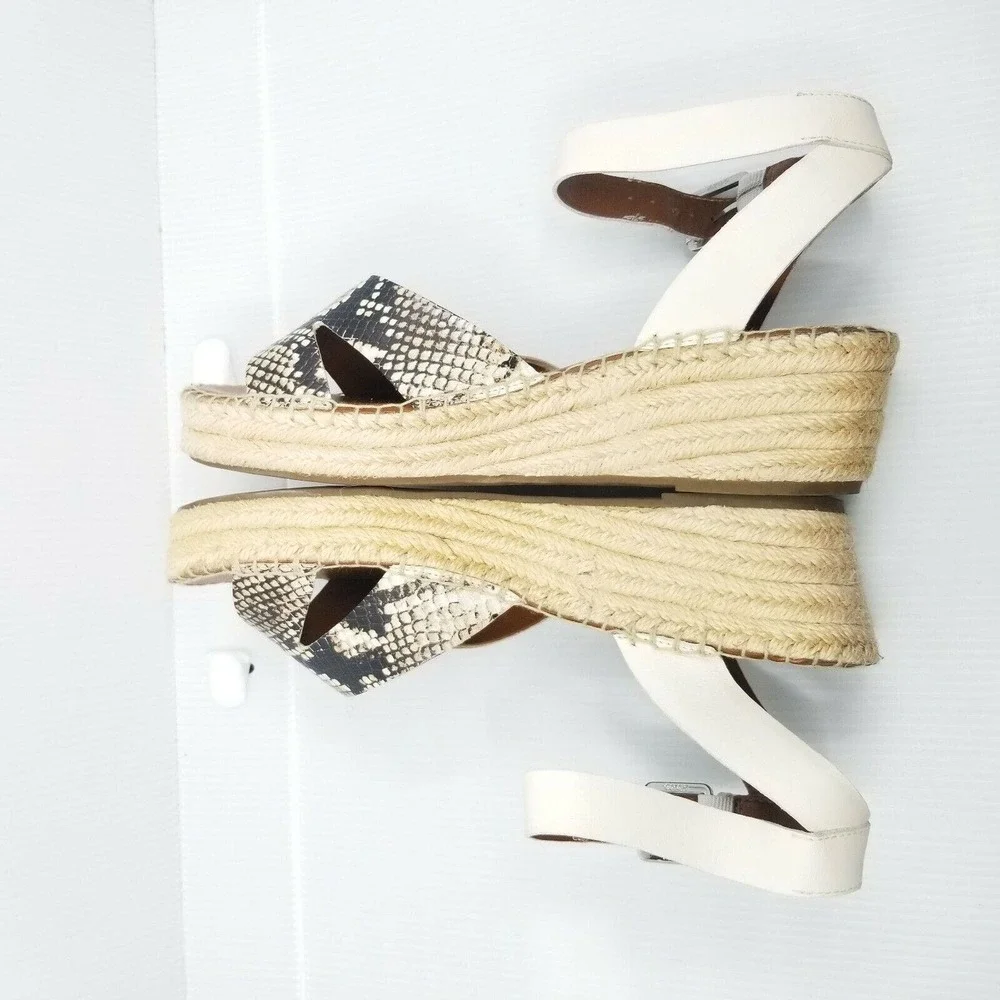 Franco Sarto Pellia 2 Espadrille Snake Print Wedge Sandal NWOT Size 9.5